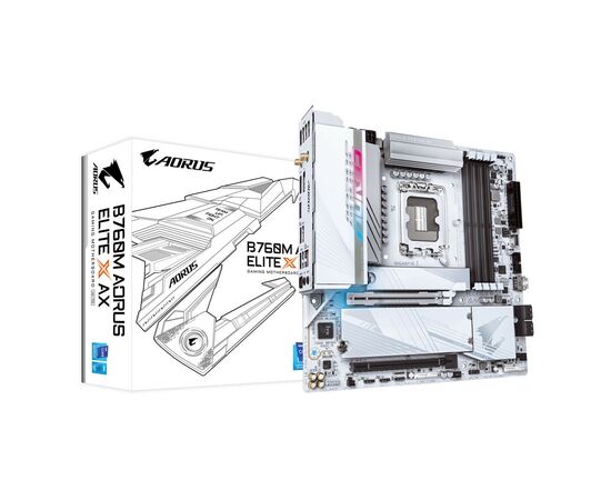 Материнская плата GIGABYTE B760M AORUS ELITE X AX (B760M A ELITE X AX), изображение 4 Материнская плата GIGABYTE B760M AORUS ELITE X AX (B760M A ELITE X AX), изображение 4