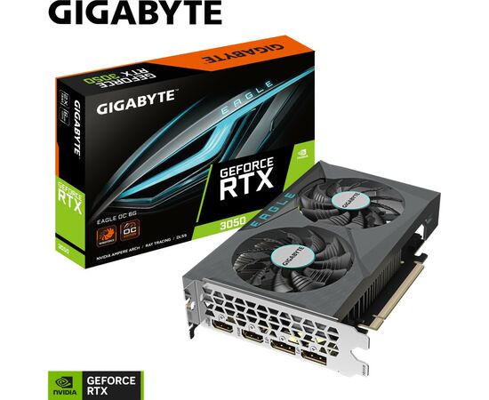 Видеокарта GIGABYTE GeForce RTX3050 6Gb EAGLE OC (GV-N3050EAGLE OC-6GD), изображение 8 Видеокарта GIGABYTE GeForce RTX3050 6Gb EAGLE OC (GV-N3050EAGLE OC-6GD), изображение 8