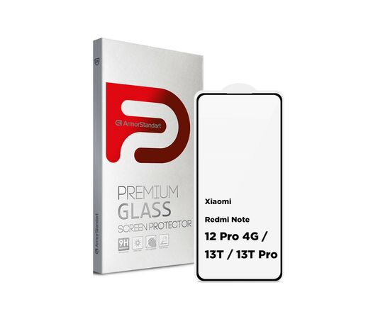 Скло захисне Armorstandart Full Glue Xiaomi Redmi Note 12 Pro 4G/13T/13T Pro Black (ARM74631)