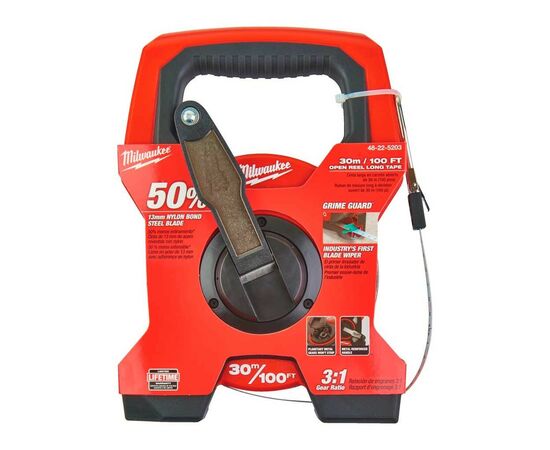 Рулетка Milwaukee открытая LTO, 100м (48225211), изображение 2 Рулетка Milwaukee открытая LTO, 100м (48225211), изображение 2