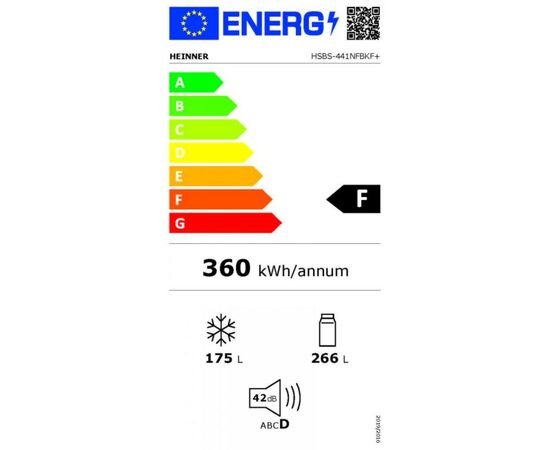 Холодильник HEINNER HSBS-441NFBKF+, изображение 3 Холодильник HEINNER HSBS-441NFBKF+, изображение 3