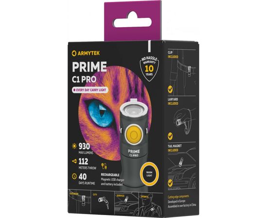 Фонарь Armytek Prime C1 Pro Marnet USB Warm (F07901W), изображение 3 Фонарь Armytek Prime C1 Pro Marnet USB Warm (F07901W), изображение 3