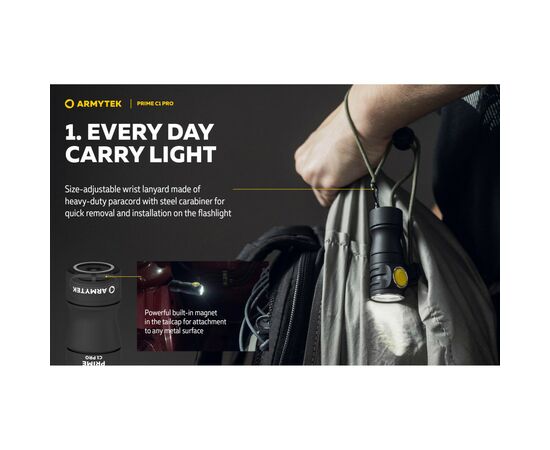 Фонарь Armytek Prime C1 Pro Marnet USB Warm (F07901W), изображение 6 Фонарь Armytek Prime C1 Pro Marnet USB Warm (F07901W), изображение 6