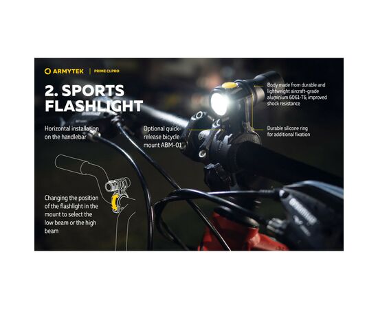 Фонарь Armytek Prime C1 Pro Marnet USB Warm (F07901W), изображение 8 Фонарь Armytek Prime C1 Pro Marnet USB Warm (F07901W), изображение 8