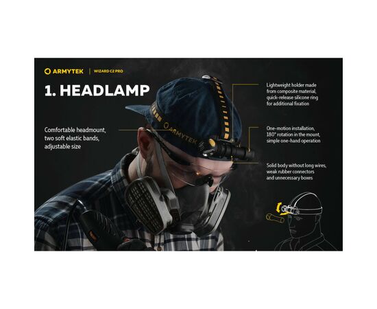 Фонарь Armytek Wizard C2 Pro Marnet USB Warm (F08701W), изображение 11 Фонарь Armytek Wizard C2 Pro Marnet USB Warm (F08701W), изображение 11