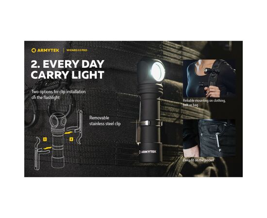 Фонарь Armytek Wizard C2 Pro Marnet USB White (F08701C), изображение 11 Фонарь Armytek Wizard C2 Pro Marnet USB White (F08701C), изображение 11