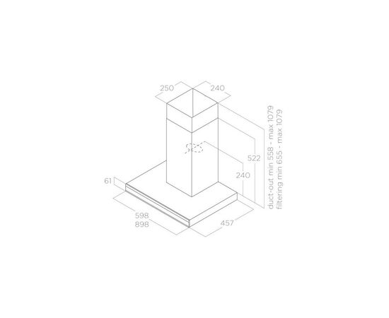 Витяжка кухонна Elica ADELE BLIX/A/90, зображення 2 Витяжка кухонна Elica ADELE BLIX/A/90, зображення 2