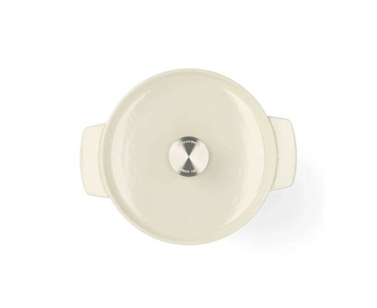 Кастрюля KitchenAid чавунна з кришкою 3,3 л Мигдалевий крем (CC006056-001), изображение 3 Кастрюля KitchenAid чавунна з кришкою 3,3 л Мигдалевий крем (CC006056-001), изображение 3