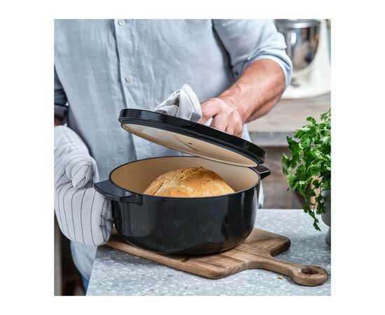 Кастрюля KitchenAid чавунна з кришкою 3,3 л Чорна (CC006058-001), изображение 6 Кастрюля KitchenAid чавунна з кришкою 3,3 л Чорна (CC006058-001), изображение 6