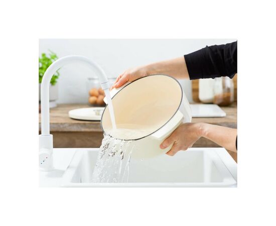 Кастрюля KitchenAid чавунна з кришкою 5,2 л Мигдалевий крем (CC006059-001), изображение 5 Кастрюля KitchenAid чавунна з кришкою 5,2 л Мигдалевий крем (CC006059-001), изображение 5