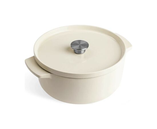Кастрюля KitchenAid чавунна з кришкою 5,2 л Мигдалевий крем (CC006059-001)