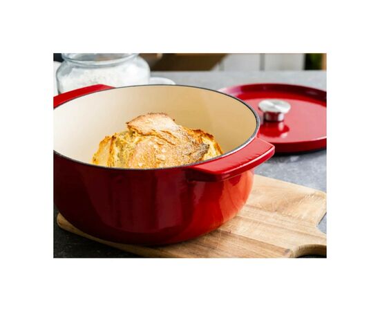 Кастрюля KitchenAid чавунна з кришкою 5,2 л Червона (CC006060-001), изображение 4 Кастрюля KitchenAid чавунна з кришкою 5,2 л Червона (CC006060-001), изображение 4