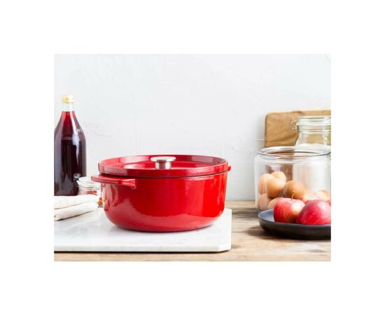 Кастрюля KitchenAid чавунна з кришкою 5,2 л Червона (CC006060-001), изображение 8 Кастрюля KitchenAid чавунна з кришкою 5,2 л Червона (CC006060-001), изображение 8