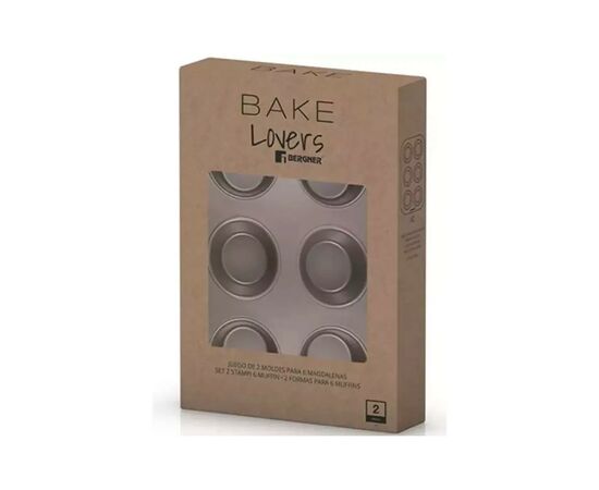 Форма для выпечки Bergner Bakeware lovers для мафінів Набір 2 предмета (BG-37197-CO), изображение 4 Форма для выпечки Bergner Bakeware lovers для мафінів Набір 2 предмета (BG-37197-CO), изображение 4