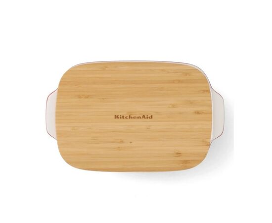 Форма для выпечки KitchenAid з кришкою керамогранітна 1,9 л Червона (CC006106-001), изображение 3 Форма для выпечки KitchenAid з кришкою керамогранітна 1,9 л Червона (CC006106-001), изображение 3