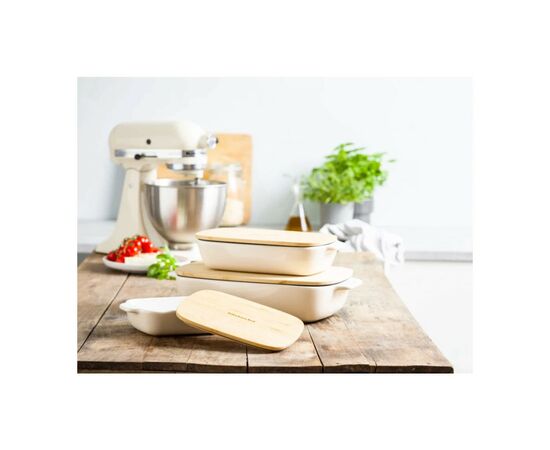 Форма для выпечки KitchenAid з кришкою керамогранітна 3,8 л Кремова (CC006109-001), изображение 5 Форма для выпечки KitchenAid з кришкою керамогранітна 3,8 л Кремова (CC006109-001), изображение 5