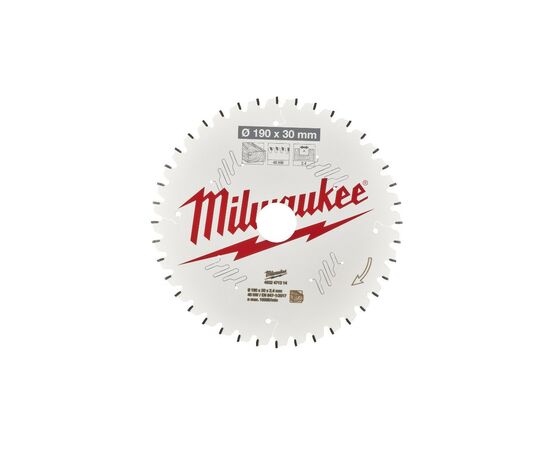 Диск пильный Milwaukee пильный PFTE 190х30х2,4мм, 40 зуб. (4932471314), изображение 2 Диск пильный Milwaukee пильный PFTE 190х30х2,4мм, 40 зуб. (4932471314), изображение 2