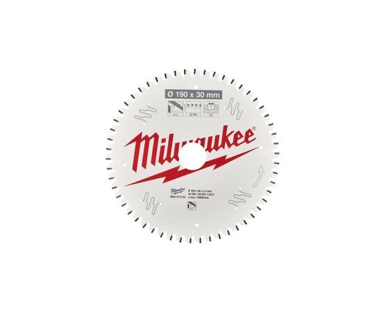 Диск пильный Milwaukee пильный PFTE 190х30х2,4мм, 54 зуб. (4932471303), изображение 2 Диск пильный Milwaukee пильный PFTE 190х30х2,4мм, 54 зуб. (4932471303), изображение 2