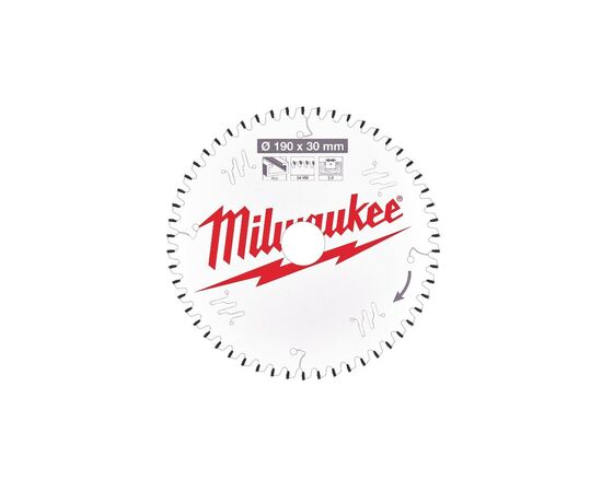 Диск пильний Milwaukee пиляльний PFTE 190х30х2,4мм, 54 зуб. (4932471303)