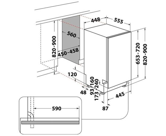 Посудомоечная машина Whirlpool WSIC3M17, изображение 5 Посудомоечная машина Whirlpool WSIC3M17, изображение 5