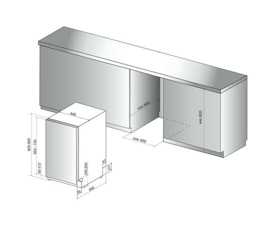 Посудомоечная машина Whirlpool WSIC3M17, изображение 6 Посудомоечная машина Whirlpool WSIC3M17, изображение 6