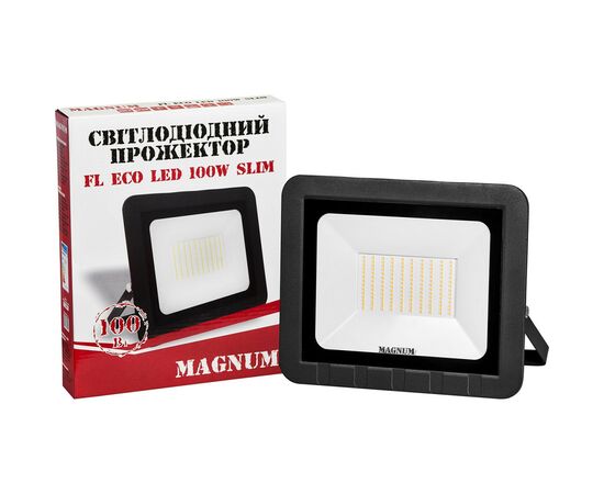 Прожектор MAGNUM FL ECO LED 100Вт slim 6500К IP65 (90014089), зображення 5 Прожектор MAGNUM FL ECO LED 100Вт slim 6500К IP65 (90014089), зображення 5