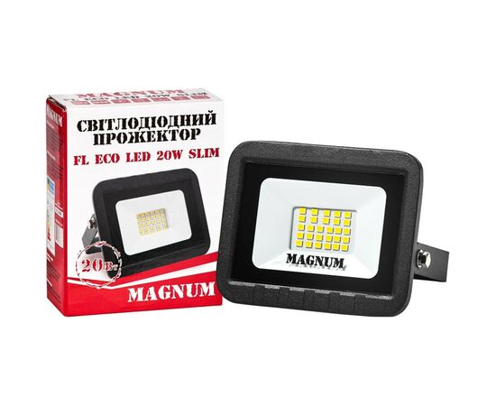 Прожектор MAGNUM FL ECO LED 20Вт slim 6500К IP65 (90011659), изображение 5 Прожектор MAGNUM FL ECO LED 20Вт slim 6500К IP65 (90011659), изображение 5