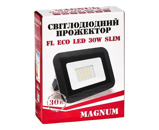 Прожектор MAGNUM FL ECO LED 30Вт slim_6500К IP65 (90011660), изображение 4 Прожектор MAGNUM FL ECO LED 30Вт slim_6500К IP65 (90011660), изображение 4