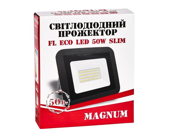 Прожектор MAGNUM FL ECO LED 50Вт slim 6500К IP65 (90011661), зображення 4 Прожектор MAGNUM FL ECO LED 50Вт slim 6500К IP65 (90011661), зображення 4