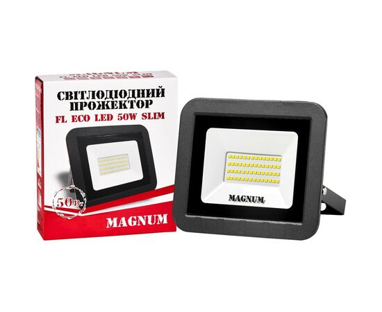 Прожектор MAGNUM FL ECO LED 50Вт slim 6500К IP65 (90011661), зображення 5 Прожектор MAGNUM FL ECO LED 50Вт slim 6500К IP65 (90011661), зображення 5