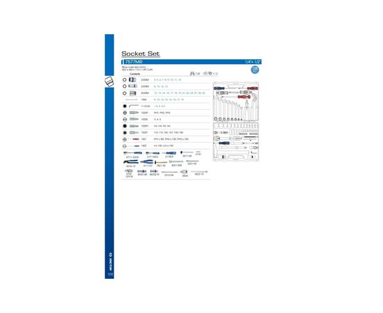 Набор инструментов KING TONY 77 шт. 1/4" и 1/2" (7577MR), изображение 2