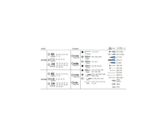 Набор инструментов KING TONY 77 шт. 1/4" и 1/2" (7577MR), изображение 3