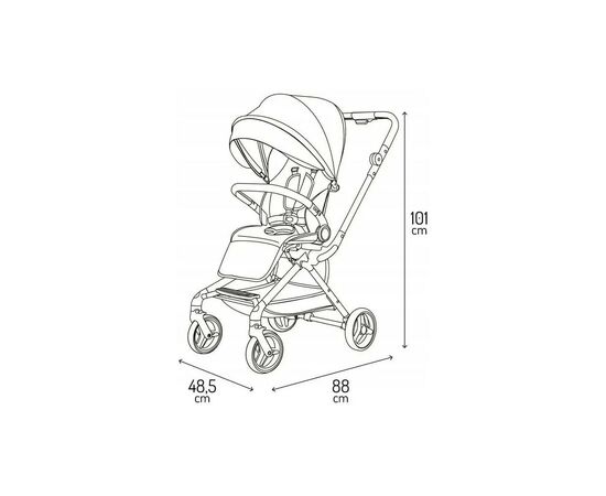 Коляска MoMi Adelle, черный с красным (WOSP00035), изображение 10 Коляска MoMi Adelle, черный с красным (WOSP00035), изображение 10