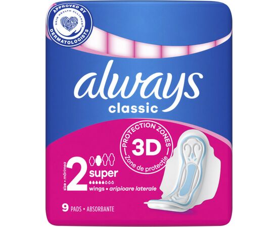 Гигиенические прокладки Always Classic Maxi Single 9 шт (4015400259459), изображение 2 Гигиенические прокладки Always Classic Maxi Single 9 шт (4015400259459), изображение 2