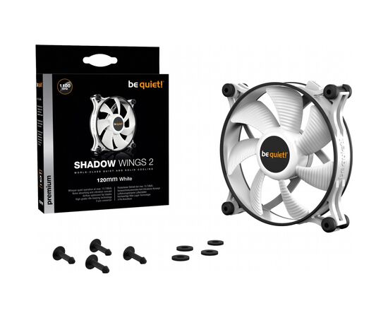 Кулер для корпуса Be quiet! SHADOW WINGS 2 White (BL088), изображение 5 Кулер для корпуса Be quiet! SHADOW WINGS 2 White (BL088), изображение 5