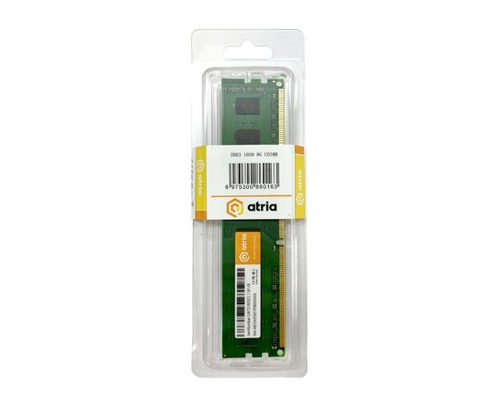 Модуль памяти для компьютера DDR3 8GB 1600 MHz ATRIA (UAT31600CL11K1/8), изображение 3 Модуль памяти для компьютера DDR3 8GB 1600 MHz ATRIA (UAT31600CL11K1/8), изображение 3