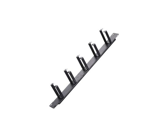 Кабельный организатор 19" 1U 5 кілець, корпус метал+пластик Voltronic (20027 / SG-CM003)