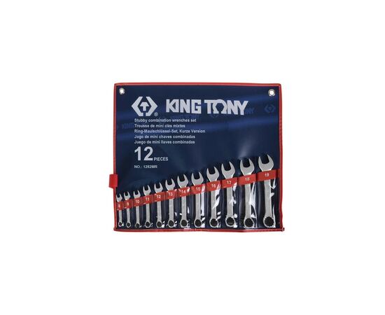 Ключ KING TONY комбінований укорочений 12шт., 8-19 мм (1282MR)
