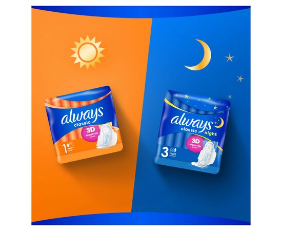 Гигиенические прокладки Always Classic Night Размер 3 8 шт. (4015400260837), изображение 6 Гигиенические прокладки Always Classic Night Размер 3 8 шт. (4015400260837), изображение 6