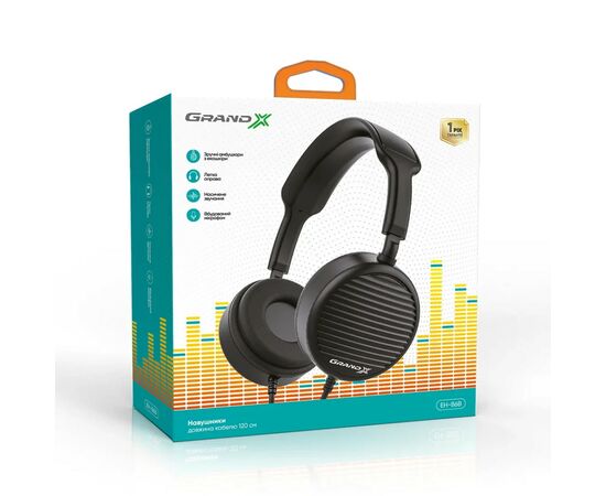 Наушники Grand-X EH-86B Black (EH-86B), изображение 2