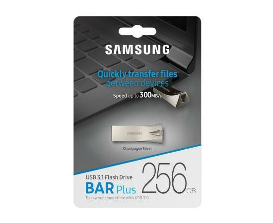 USB флеш накопитель Samsung 256GB Bar Plus Silver USB 3.1 (MUF-256BE3/APC), изображение 7 USB флеш накопитель Samsung 256GB Bar Plus Silver USB 3.1 (MUF-256BE3/APC), изображение 7