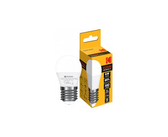 Лампочка Kodak G45 E27 6W 6000K (30416253/B), изображение 2 Лампочка Kodak G45 E27 6W 6000K (30416253/B), изображение 2