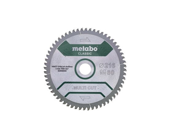 Круг отрезной Metabo Multi Cut – Classic, 216х30мм, 60 зубцов (628066000)