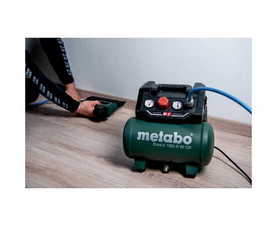 Компрессор Metabo BASIC 160-6 W OF безмасляный, 900Вт, 6л, 160л/мин, 8бар. (601501000), изображение 3 Компрессор Metabo BASIC 160-6 W OF безмасляный, 900Вт, 6л, 160л/мин, 8бар. (601501000), изображение 3