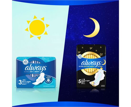 Гигиенические прокладки Always Ultra Day&Night (Размер 3) 14 шт. (4015400032328), изображение 7