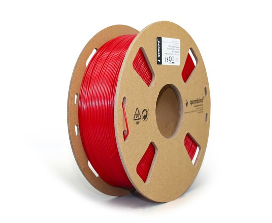 Пластик для 3D-принтера Gembird PETG, 1.75 мм, red, 1 кг (3DP-PETG1.75-01-R)