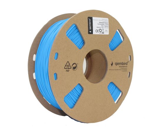 Пластик для 3D-принтера Gembird TPE, 1.75 мм, blue, 1 kg (3DP-TPE1.75-01-B), изображение 2 Пластик для 3D-принтера Gembird TPE, 1.75 мм, blue, 1 kg (3DP-TPE1.75-01-B), изображение 2