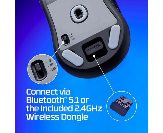 Мышка HyperX Pulsefire Haste 2 Mini Wireless Black (7D388AA), изображение 10 Мышка HyperX Pulsefire Haste 2 Mini Wireless Black (7D388AA), изображение 10