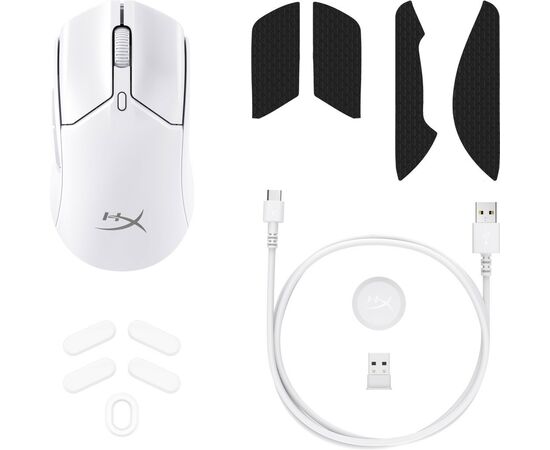 Мышка HyperX Pulsefire Haste 2 Mini Wireless White (7D389AA), изображение 6 Мышка HyperX Pulsefire Haste 2 Mini Wireless White (7D389AA), изображение 6