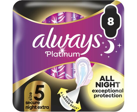 Гигиенические прокладки Always Platinum Secure Night Extra Размер 5 8 шт. (8700216186742)